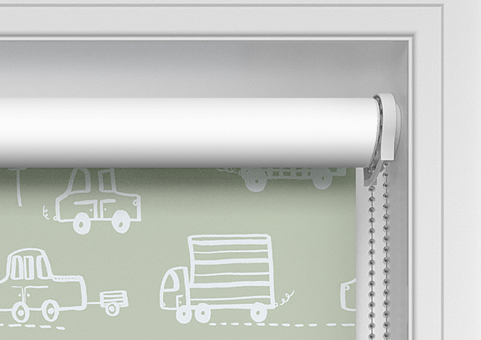Cars and Lorries, Soft Green - Twist&Fit Roller Blind - Image 11